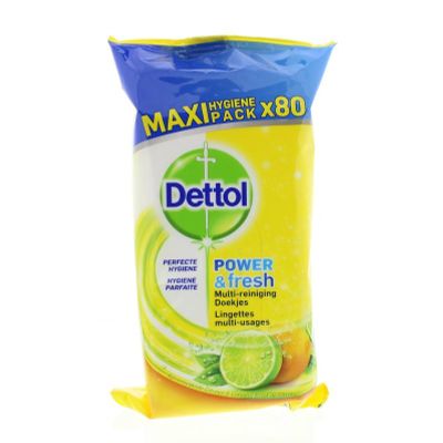 Dettol Power & fresh wipes citrus