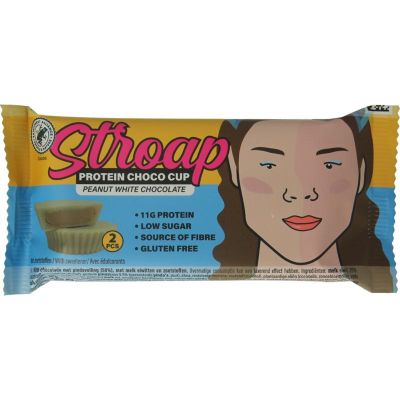 Stroap Protein choco cup peanut white chocolate 42 gram - Koek