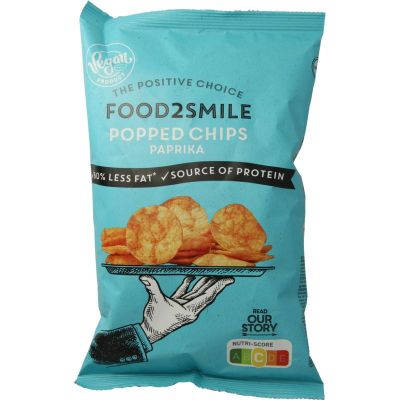 Food2Smile Popped chips paprika 90 gram - Zoutjes/chips