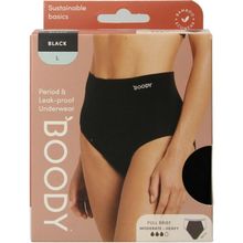 Foto van Boody Menstruatieondergoed tailleslip zwart normaal M