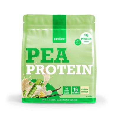 Foto van Purasana Plant protein erwt vaniille