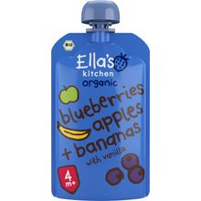Foto van Ella's Kitchen Blueberries apples & bananas & vanille 4+ maanden