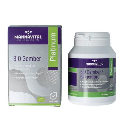 Mannavital Gember bio platinum Mannavital Gember bio platinum 90 vegicaps - Overige vitaminen/mineralen
