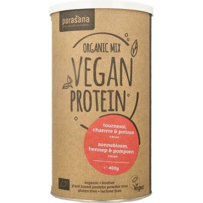 Purasana Vegan hennep pompoen & zonnebloem mix bio 400 gram - Overig sport