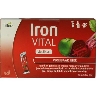 Hubner Iron vital vloeibaar ijzer 20x10ml Hubner Iron vital vloeibaar ijzer 20x10ml 20 stuks - Mineralen enkel