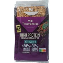 Foto van Tastybasics Less carb-high protein crackers meerzaden