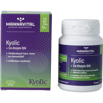 Mannavital Kyolic + co-enzym Q10 60 vcaps - Q10 en ubiquinol