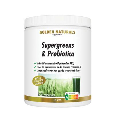 Golden Naturals Supergreens & probiotica 300 gram - Overige vitaminen/mineralen