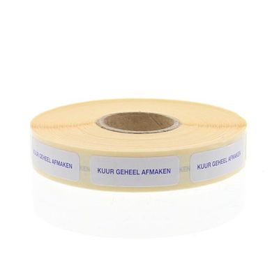 Strooketiket kuur geheel afmaken 30 x 7 mm 1000 stuks - 