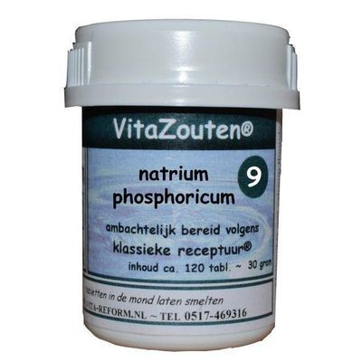 Natrium phosphoricum VitaZout Nr. 09 Natrium phosphoricum VitaZout Nr. 09 120 tabletten - Schusslerzouten