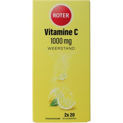 Roter Vitamine C 1000 mg citroen duo 2x20 bruistabletten Foto van Roter Vitamine C 1000 mg citroen duo 2x20 bruistabletten