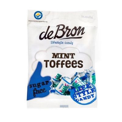 Mint toffee suikervrij 90 gram - Snoepgoed suikervrij