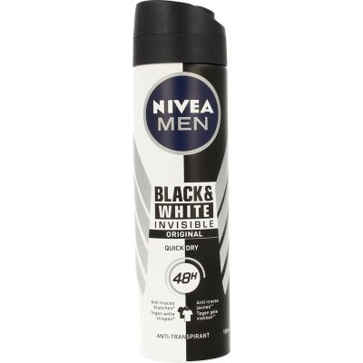 Nivea Men deodorant spray invisible black & white 150 Milliliter - Deodorant