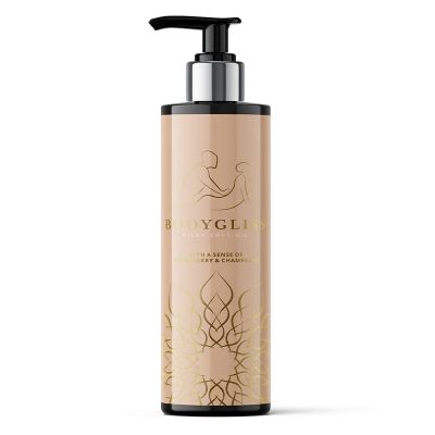 Bodygliss Silky soft massageolie champagne strawberry 150 ml - Glijmiddel