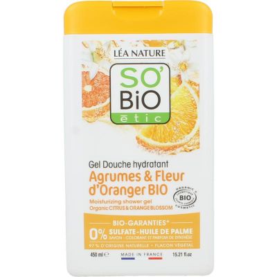 So Bio Etic Showergel citroen orange blossom 450 Milliliter - Bad/douche