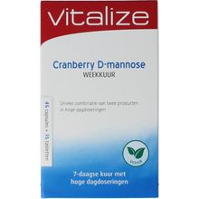Foto van Vitalize Cranberry D mannose weekkuur 45 caps 15 tabl