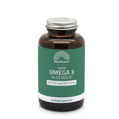 Mattisson Omega 3 algenolie DHA 375 mg / EPA 125 mg vegan 180 softgels - Vetzuren