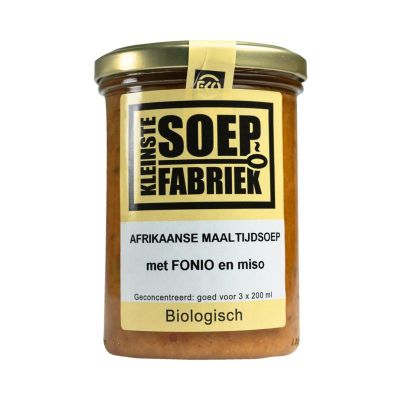 Kleinstesoepfabr Afrikaanse maaltijdsoep met fonio en miso Kleinstesoepfabr Afrikaanse maaltijdsoep met fonio en miso 400 Milliliter - Soep