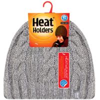 Heat Holders Ladies cable hat one size light grey