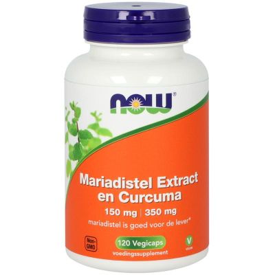NOW Mariadistel extract 150mg en curcuma 350mg 120 vegicaps - Overige vitaminen/mineralen