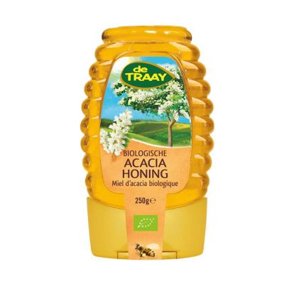 Traay Acaciahoning knijpfles bio Traay Acaciahoning knijpfles bio 250 gram - Honing