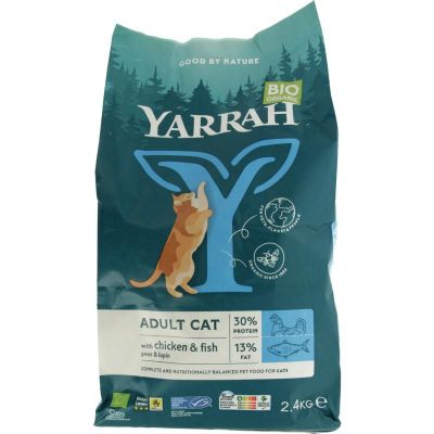 Yarrah Adult kattenvoer met vis bio MSC 2400 gram - Dierenvoeding