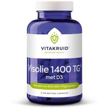 Foto van Vitakruid Visolie 1400 + D3 triglyceriden EPA 40% DHA 30%