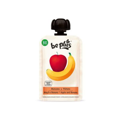 Beplus Knijpfruit 100% apple banana bio Beplus Knijpfruit 100% apple banana bio 100 gram - Voeding
