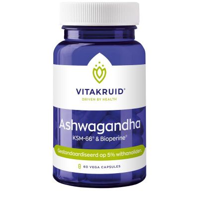 Vitakruid Ashwagandha KSM-66 & bioperine Vitakruid Ashwagandha KSM-66 & bioperine 60 vegicaps - Fytotherapie