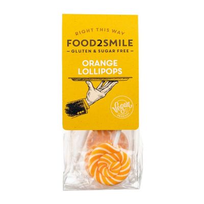 Food2Smile Orange lollipops suikervrij glutenvrij lactosevrij