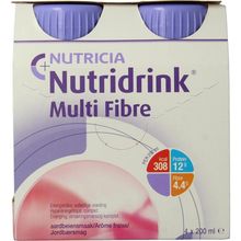 Foto van Nutridrink Multi fibre aardbei 200 ml