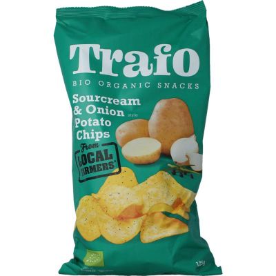 Trafo Chips sour cream & onion bio 125 gram - Voeding
