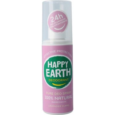 Happy Earth Pure deodorant spray lavender ylang 100 milliliter - Deodorant