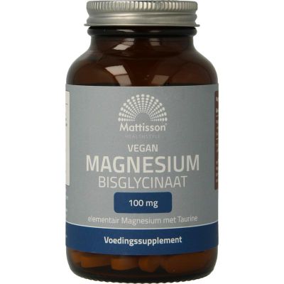Mattisson Magnesium bisglycinaat 100 mg taurine 90 tabletten - Mineralen enkel