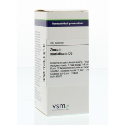 VSM Zincum muriaticum D6 200 tabletten - Homeopathische geneesmiddelen