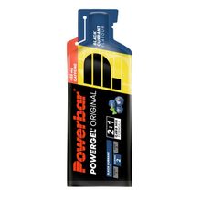 Foto van Powerbar Powergel black currant caffeine