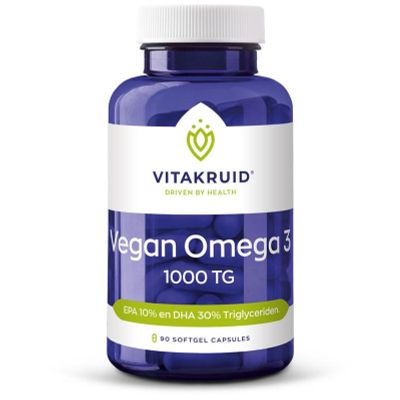 Vitakruid Vegan omega 3 1000 triglyceriden 300 DHA 100 EPA