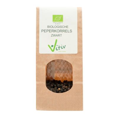 Vitiv Peperkorrels zwart bio 250 gram - Kruiden