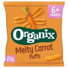 Foto van Organix Goodies Melty corn puffs carrot 6+ maanden bio