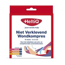 Foto van Heltiq Wondkompres 5 x 5 niet verklevend