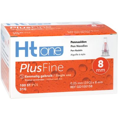 HT One Pennaald 8 mm 0.24mm 31G x 8mm 100 stuks - 
