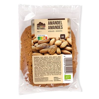 Nutribel Spelt amandelkoek bio 40 gram - Voeding