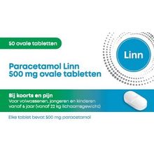Foto van Linn Pharma Paracetamol ovaal 500mg