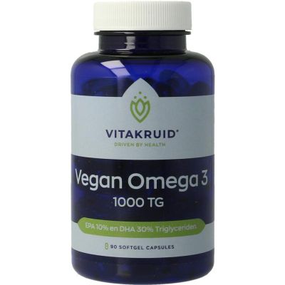 Vitakruid Vegan omega 3 1000 triglyceriden 300 DHA 100 EPA Vitakruid Vegan omega 3 1000 triglyceriden 300 DHA 100 EPA 90 softgels - Vetzuren