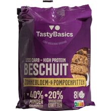 Foto van Tastybasics Less carb-high protein beschuit zonnebl/pompoenpit