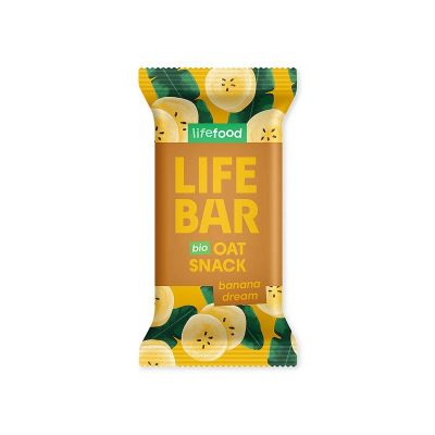 Lifefood Lifebar oatsnack banana dream bio Foto van Lifefood Lifebar oatsnack banana dream bio