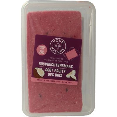 Your Organic Nat Kokosbrood bosvruchten bio 225 gram - Beleg