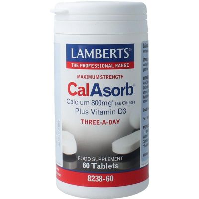 Lamberts Calasorb (calcium citraat) & Vitamine D3 Foto van Lamberts Calasorb (calcium citraat) & Vitamine D3