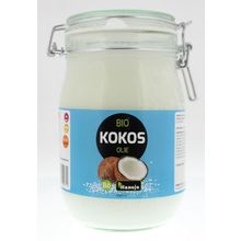 Foto van Hanoju Kokosolie virgin bio beugelglas