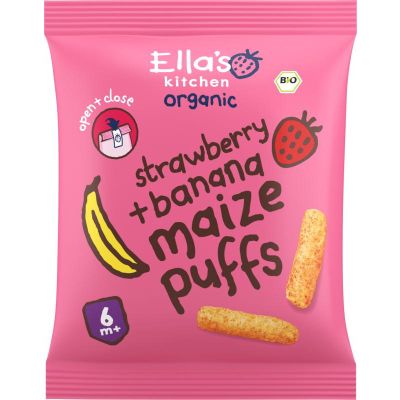 Ella's Kitchen Maize puffs aardbei/banaan 6+ maanden